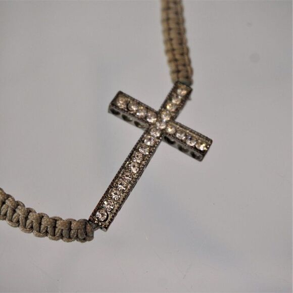 Sideways Cross Wrap Bracelet Adjustable Ties Unisex - Picture 2 of 4